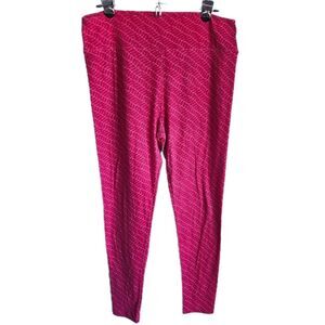 Lularoe Pink Patterned Tall and Curvy Leggings Women's OS Stretch Geometric